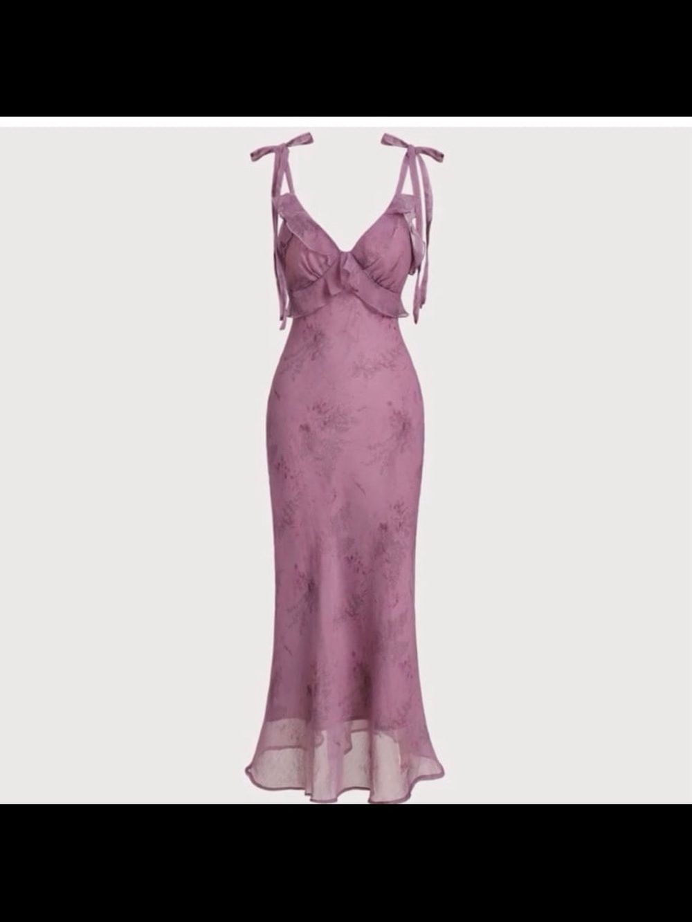 Rihoas Mauve Tie-Shoulder Slip Midi Dress